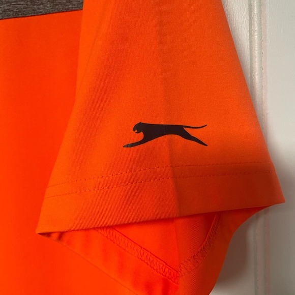 Slazenger Golf Orange Gray Performance Polo Shirt Mens XXL - Picture 4 of 8